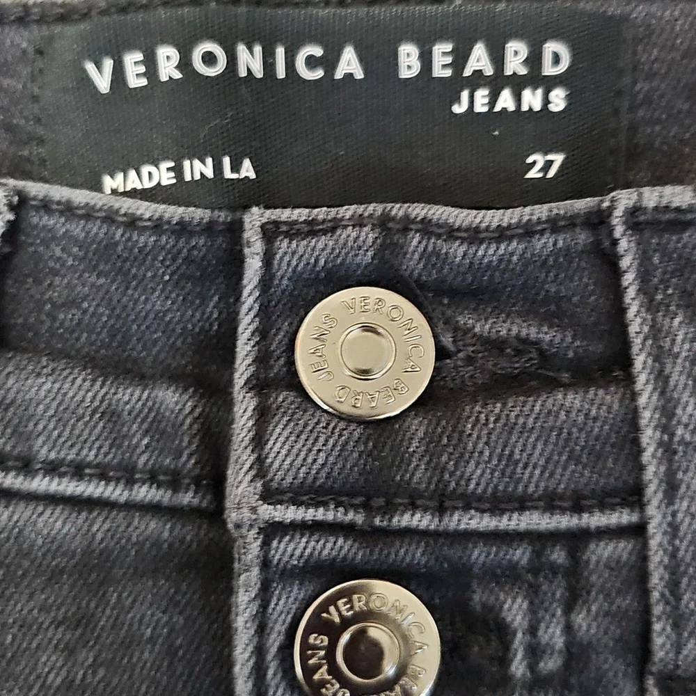 Veronica Beard Debbie Ankle Skinny High Rise  Black Gray Jeans 27 Preowned‎